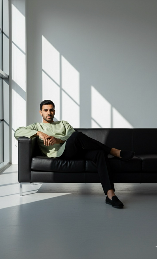 KURTA SPUN - GREENISH GREY