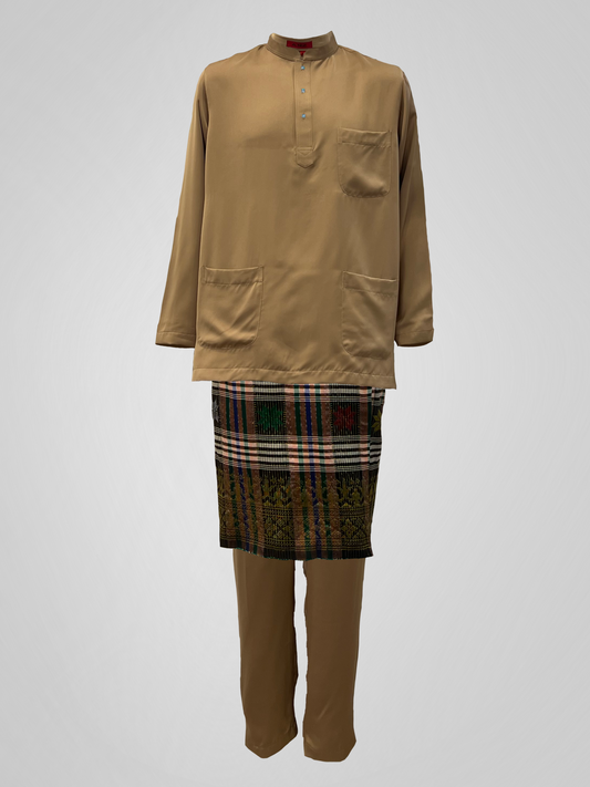 BAJU MELAYU ROKA CEKAK MUSANG - WARM TAN