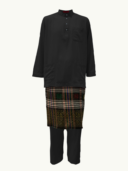 BAJU MELAYU CEKAK MUSANG (BASIC) - BLACK