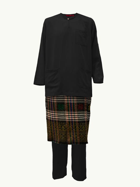 BAJU MELAYU TELUK BELANGA (BASIC) - BLACK