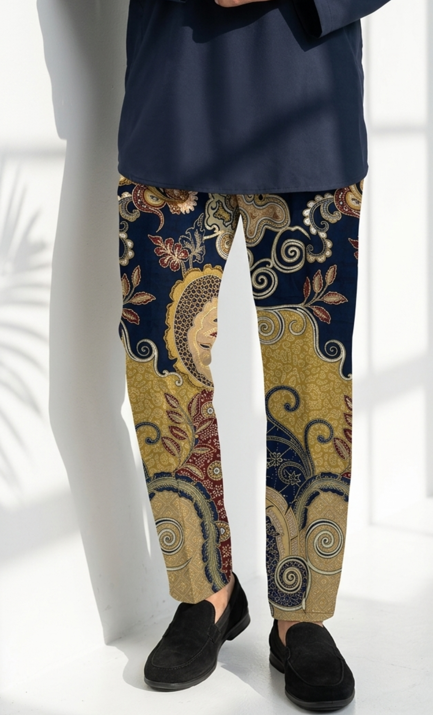 BATIK PANTS, ANISE - NAVY/MAROON