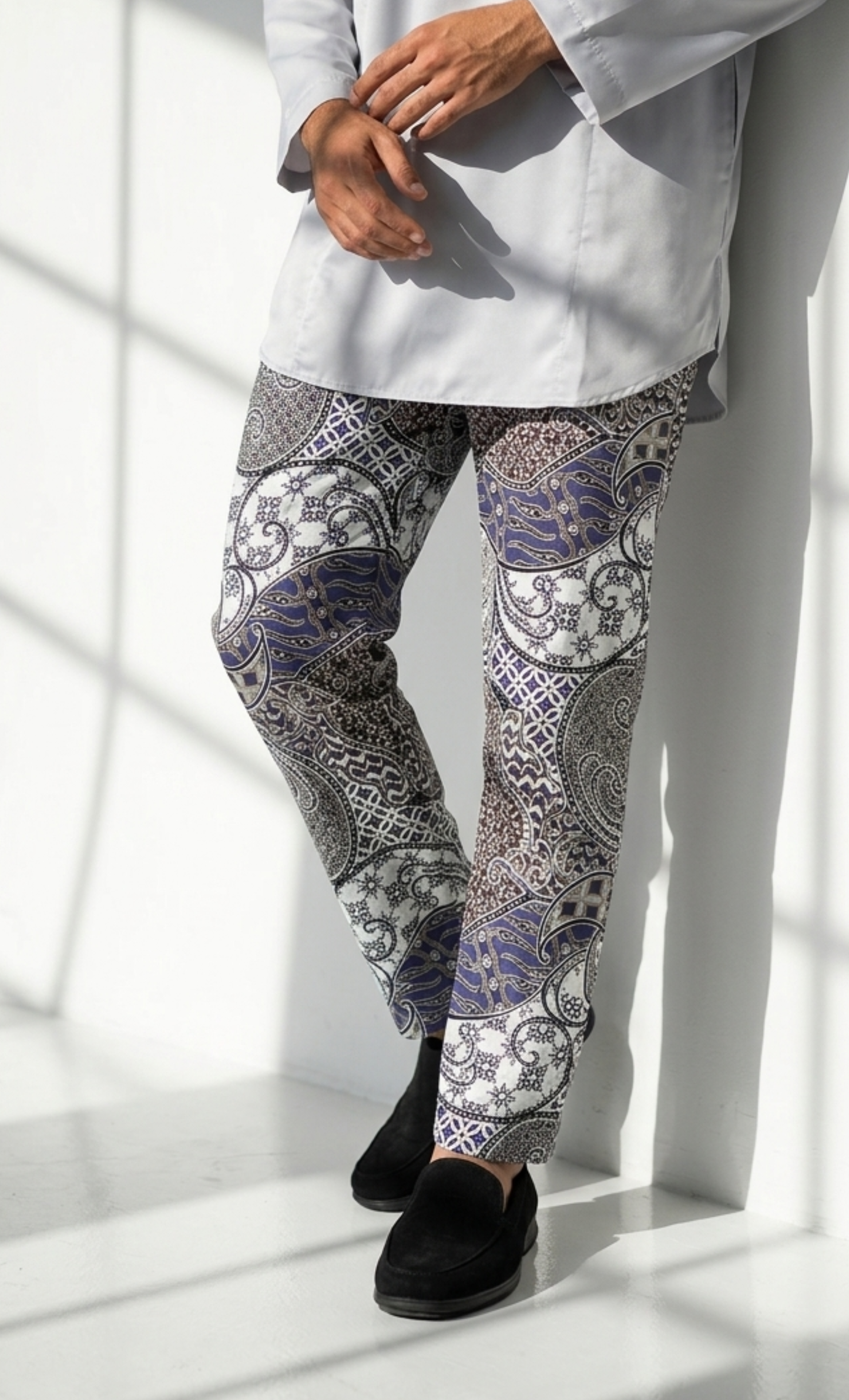 BATIK PANTS - FUJI, BROWN/PURPLE
