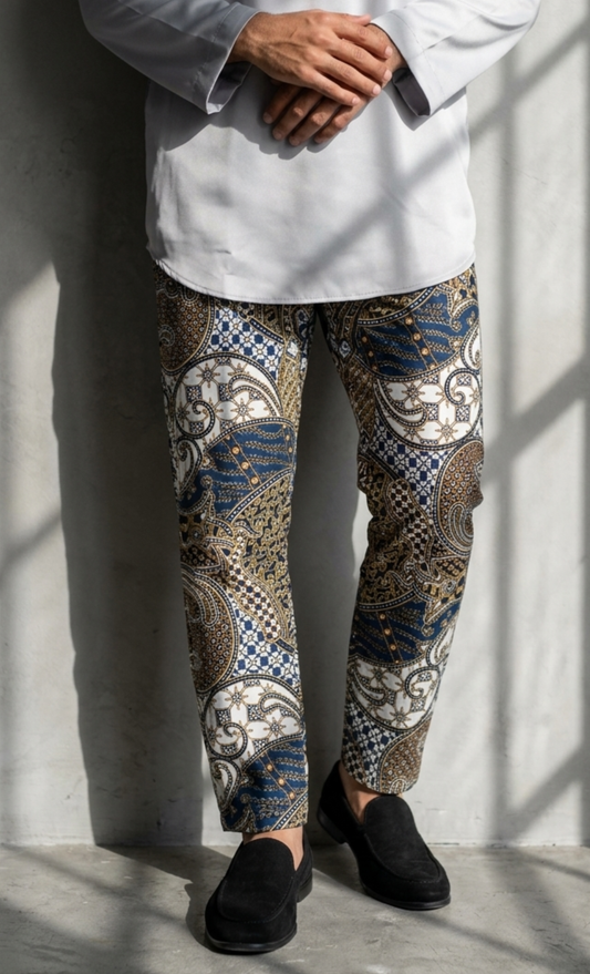 BATIK PANTS - FUJI, YELLOW/TURQUOISE