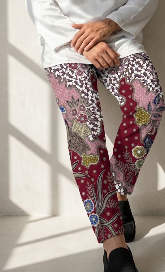 BATIK PANTS, PEBBLE - PINK