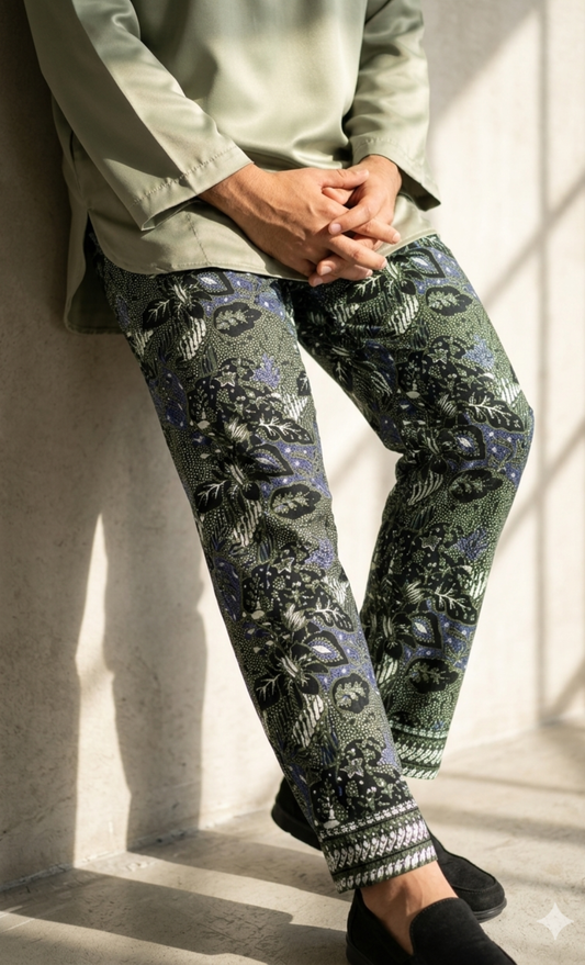 BATIK PANTS, LIRIS - GREEN