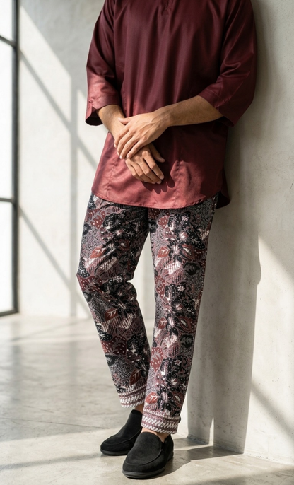 BATIK PANTS, LIRIS - MAROON