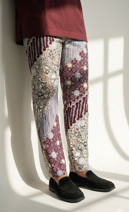 BATIK PANTS, PARANG - PLUM